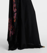 Etro Paisley caped fringed silk gown