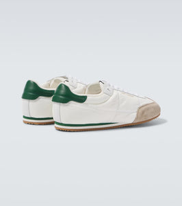 Saint Laurent Aston suede-trimmed sneakers