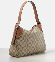 Gucci GG Canvas Medium leather-trimmed shoulder bag