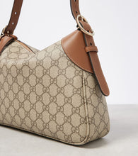 Gucci GG Canvas Medium leather-trimmed shoulder bag