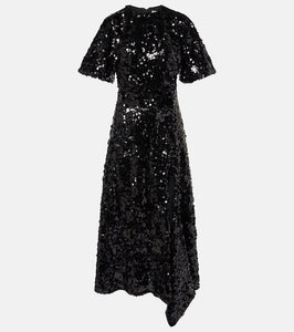Ganni Sequined velvet maxi dress