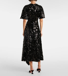 Ganni Sequined velvet maxi dress