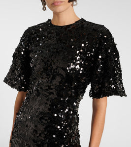 Ganni Sequined velvet maxi dress