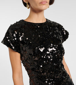 Ganni Sequined velvet minidress