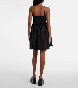 Ganni Shirred cotton minidress
