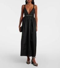 Ganni Belted duchesse midi dress
