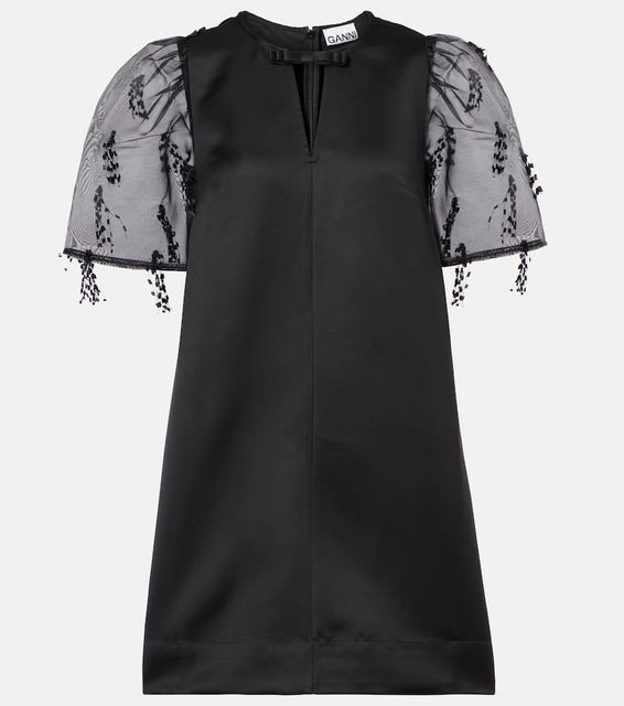 Ganni Embroidered organza minidress