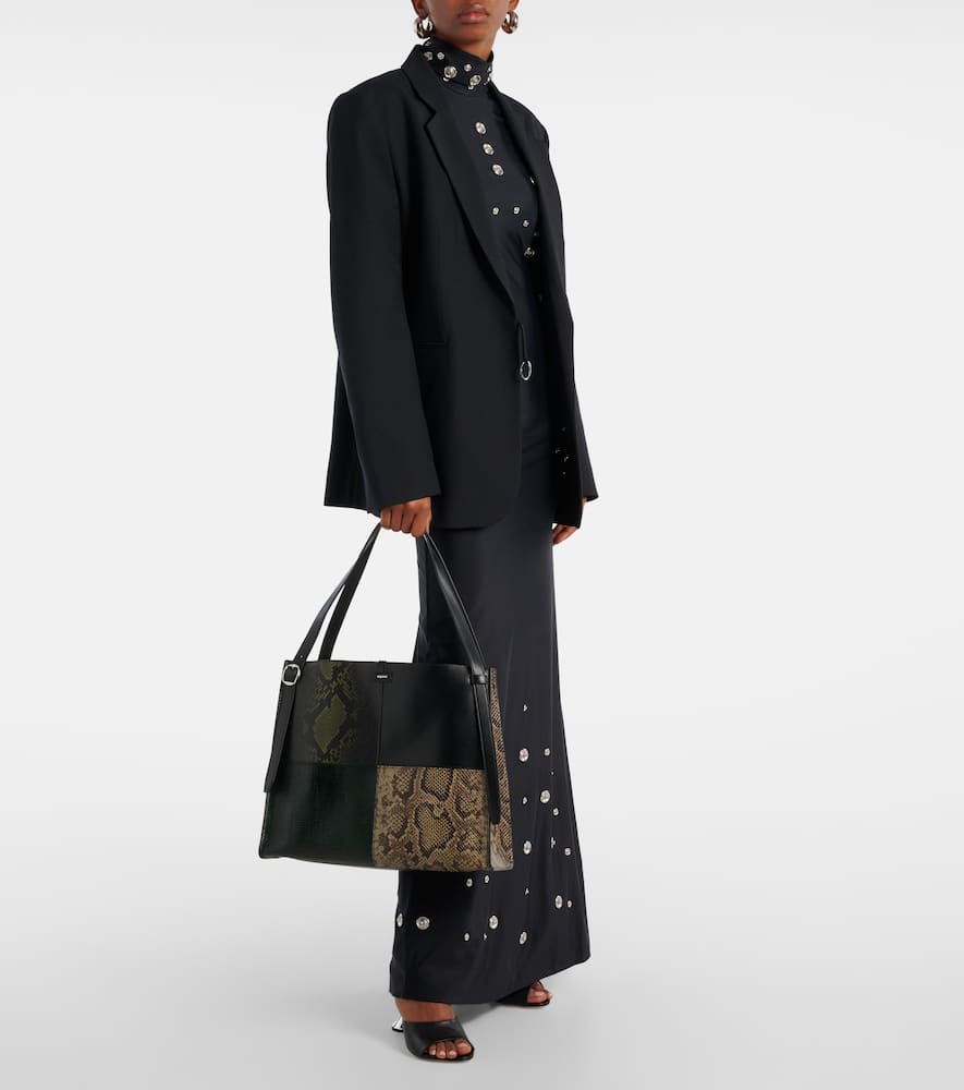 Coperni Patchwork snake-effect leather tote bag