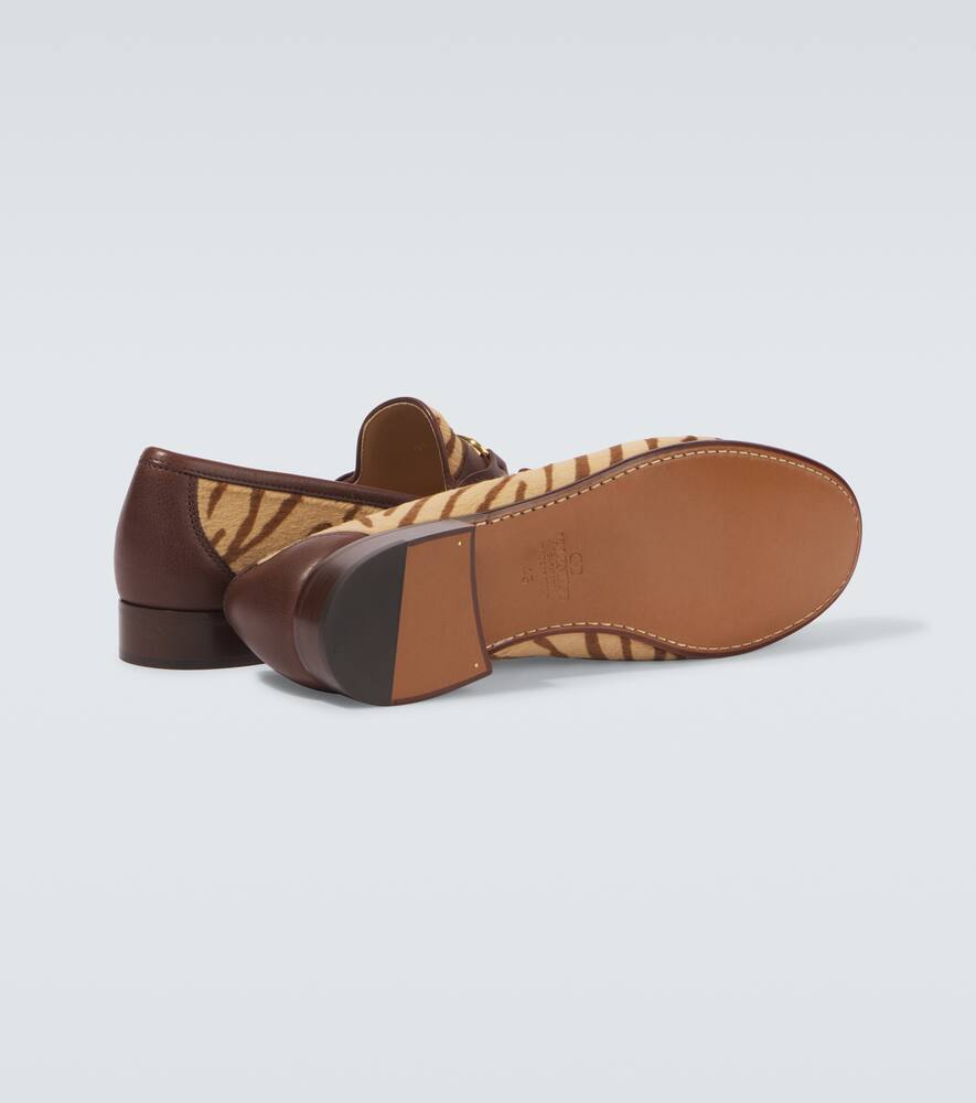 Valentino Garavani VLogo zebra-print calf hair loafers