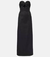 Adriana Degreas Strapless cotton and linen-blend maxi dress