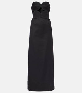 Adriana Degreas Strapless cotton and linen-blend maxi dress