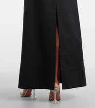 Adriana Degreas Strapless cotton and linen-blend maxi dress