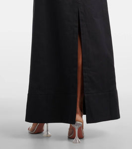 Adriana Degreas Strapless cotton and linen-blend maxi dress