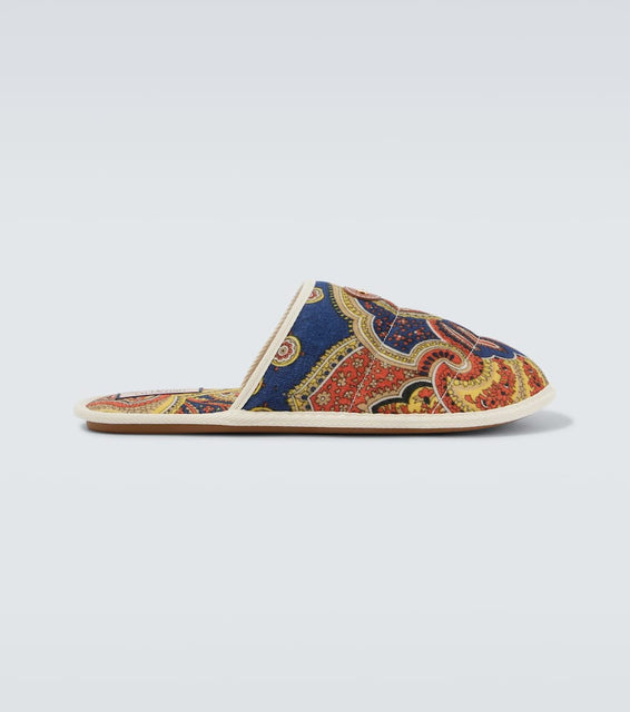 Valentino Garavani Paisley denim slides