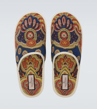 Valentino Garavani Paisley denim slides
