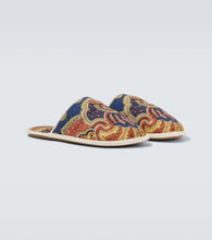 Valentino Garavani Paisley denim slides