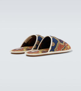 Valentino Garavani Paisley denim slides