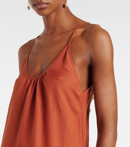 Adriana Degreas Linen-blend maxi dress