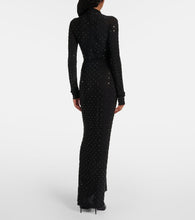 Alaia Embellished ruched jersey maxi dress