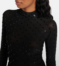 Alaia Embellished ruched jersey maxi dress