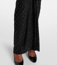 Alaia Embellished ruched jersey maxi dress