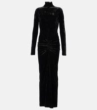 Alaia Ruched velvet midi dress