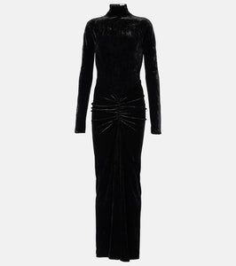 Alaia Ruched velvet midi dress