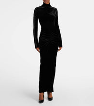 Alaia Ruched velvet midi dress