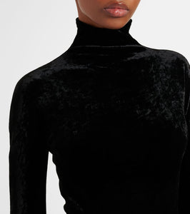 Alaia Ruched velvet midi dress