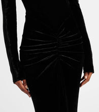 Alaia Ruched velvet midi dress
