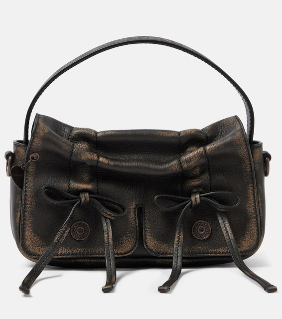 Acne Studios Micro bow-detail leather shoulder bag. Shop Acne Studios Top-Handle Bags for women now.