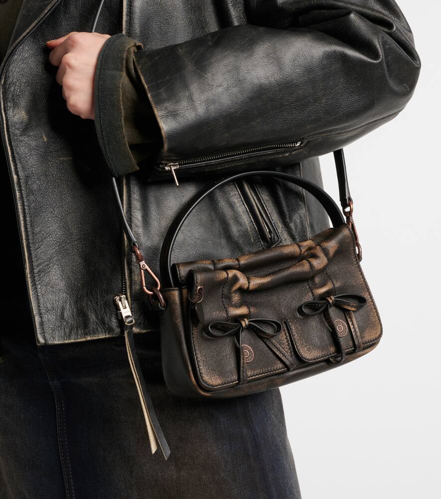 Acne Studios Micro bow-detail leather shoulder bag