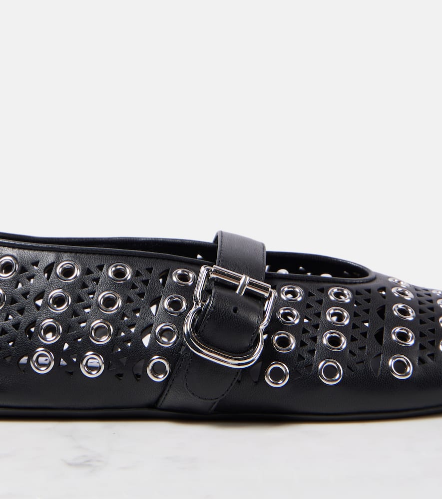 Alaia Vienne embellished leather ballet flats