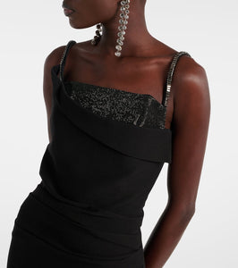 Roland Mouret Crystal-embellished cr√É¬™pe minidress