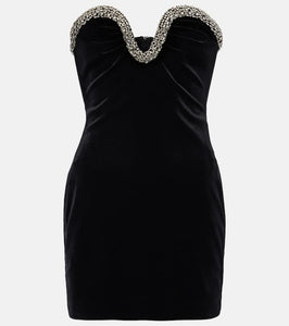 Roland Mouret Embellished velvet corset dress
