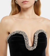 Roland Mouret Embellished velvet corset dress