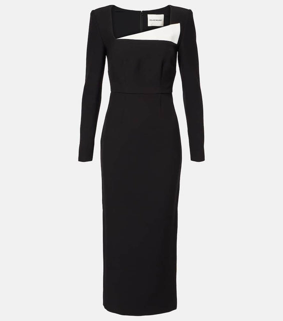 Roland Mouret Paneled cr√É¬™pe midi dress