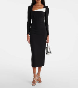 Roland Mouret Paneled cr√É¬™pe midi dress