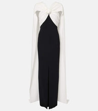 Roland Mouret Caped floral-appliqu√É¬© cady gown