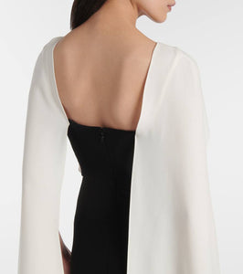 Roland Mouret Caped floral-appliqu√É¬© cady gown