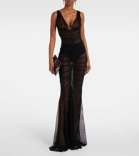 Norma Kamali Tara ruched mesh gown