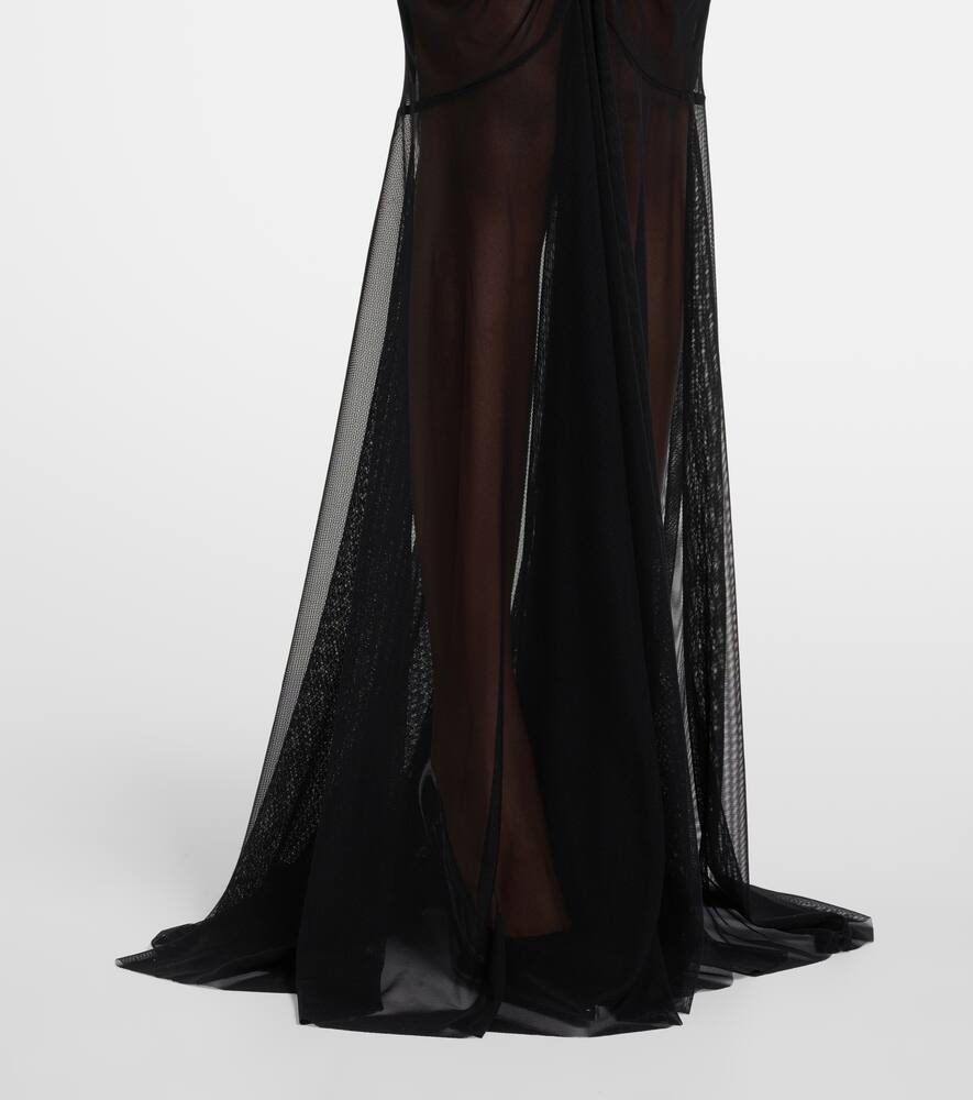 Norma Kamali Tara ruched mesh gown