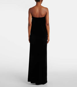 Norma Kamali Strapless velvet gown