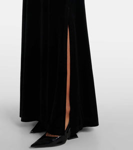 Norma Kamali Strapless velvet gown