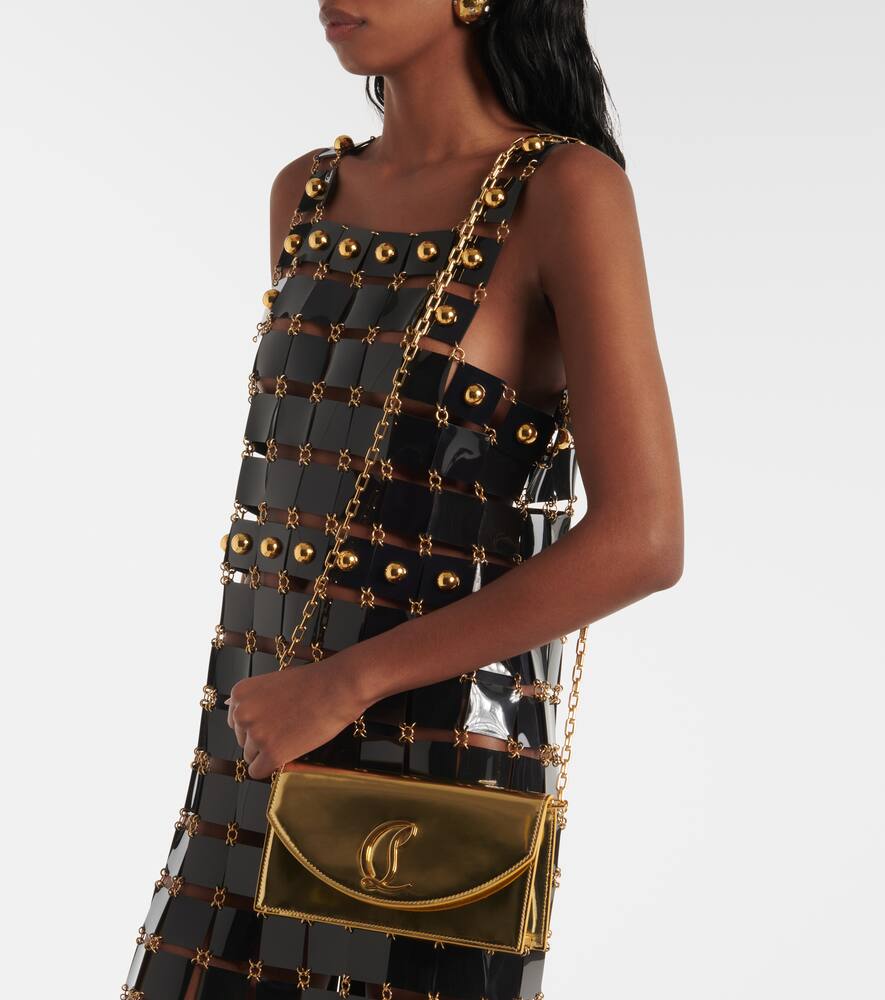 Christian Louboutin Loubi54 mirrored leather clutch