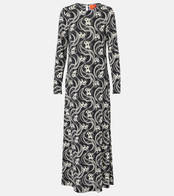La DoubleJ Swing printed jersey midi dress