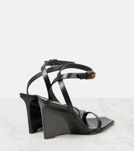Saint Laurent 90 leather wedge sandals
