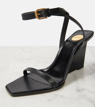 Saint Laurent 90 leather wedge sandals