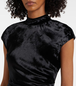 Staud Tina ruched velvet gown