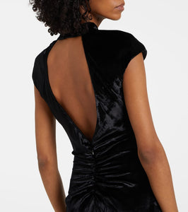 Staud Tina ruched velvet gown